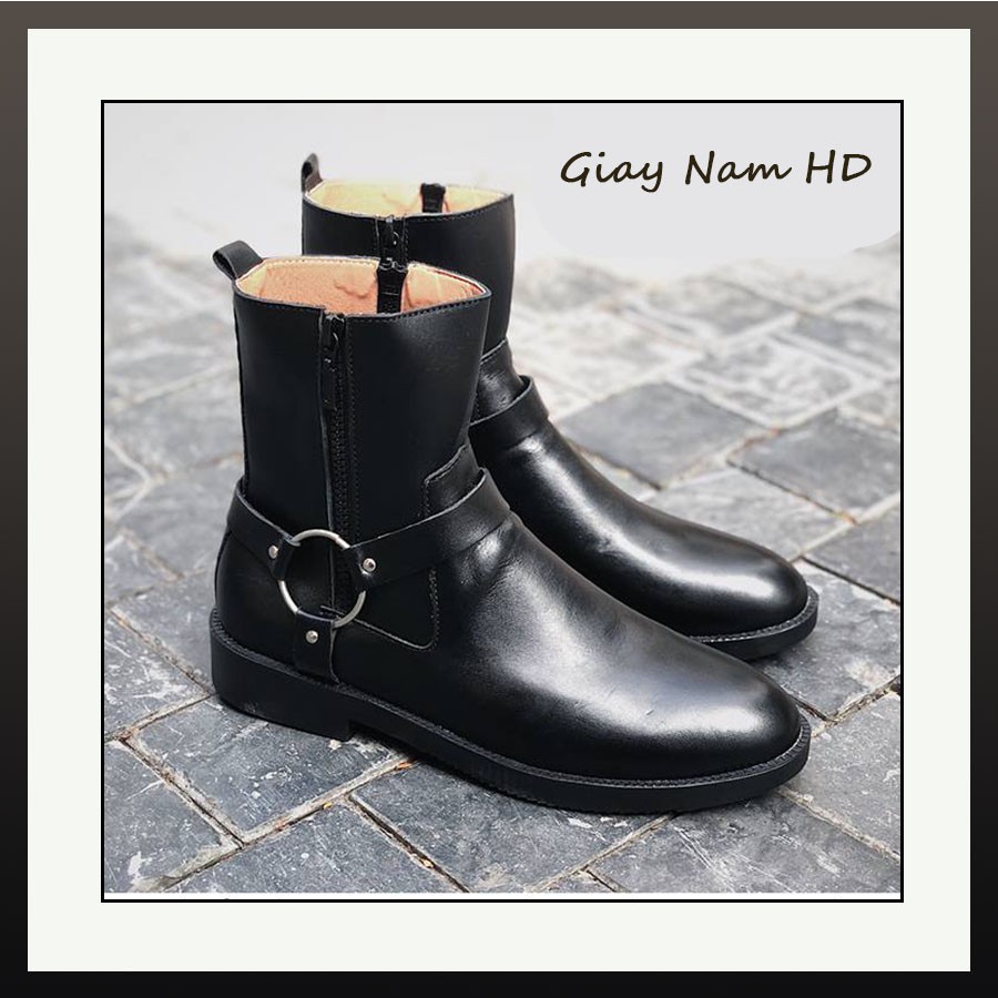 Giày Harness Boots nam SN08 cao cổ da bò đế cao cá tính năng động trẻ trung | BigBuy360 - bigbuy360.vn