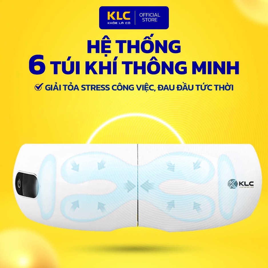 Máy massage mắt KLC, massage mắt công nghệ nhiệt hồng ngoại Bluetooth phát nhạc MP3, giúp dễ ngủ giảm stress