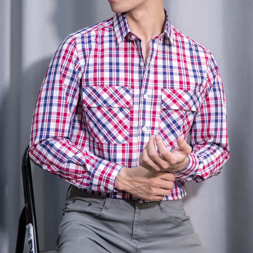 Áo Sơmi Kẻ Caro Chất Liệu Cotton Không Bai Xù, Màu Sắc Tươi Trẻ, Chống Nhăn Hoàn Hảo - POLIDO | BigBuy360 - bigbuy360.vn