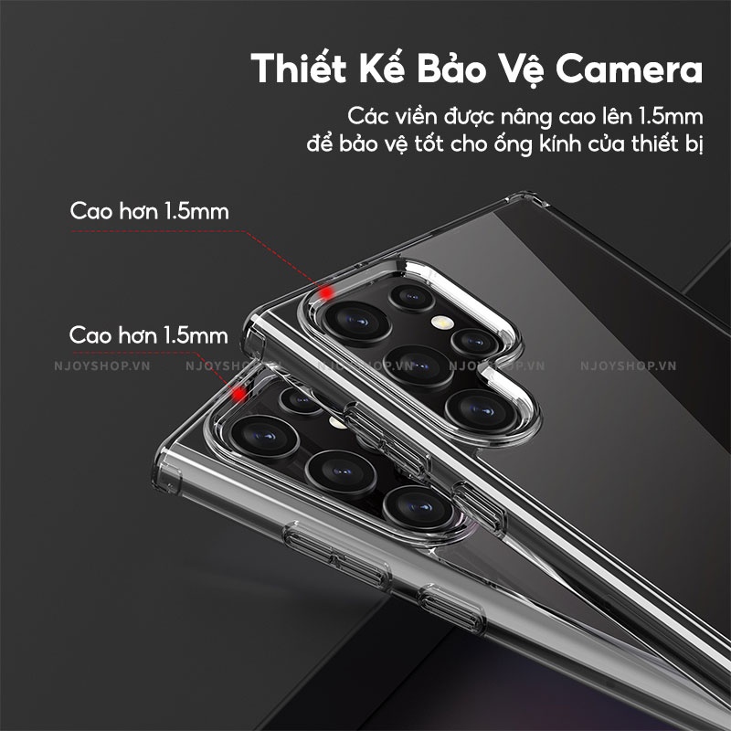 Ốp Trong Suốt Likgus Crystal Chống Ố Vàng Bất Tử Bảo Vệ Camera Lưng Pc Cứng Trong Suốt Chống Trầy Cho Samsung S22 Ultra