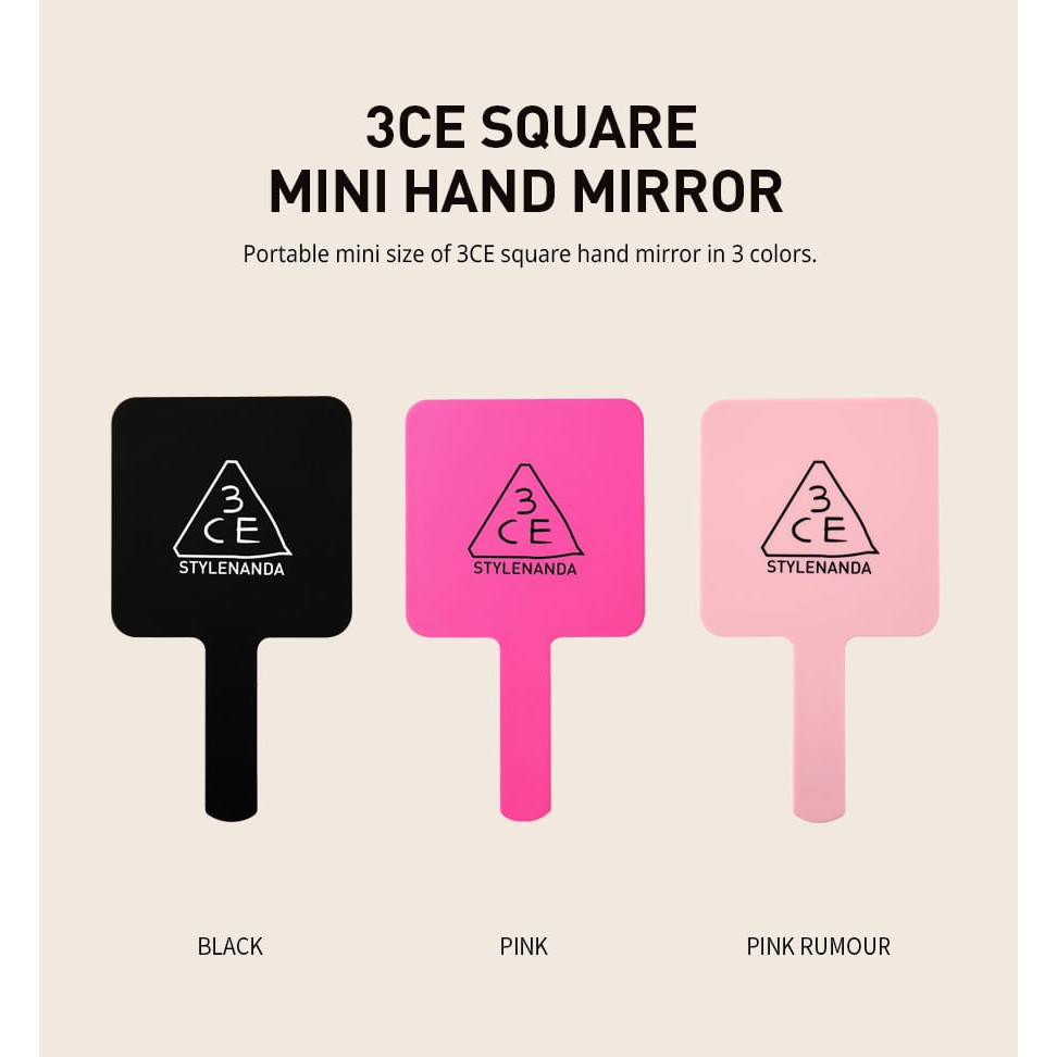 GƯƠNG SOI [3CE] SQUARE MINI HAND MIRROR