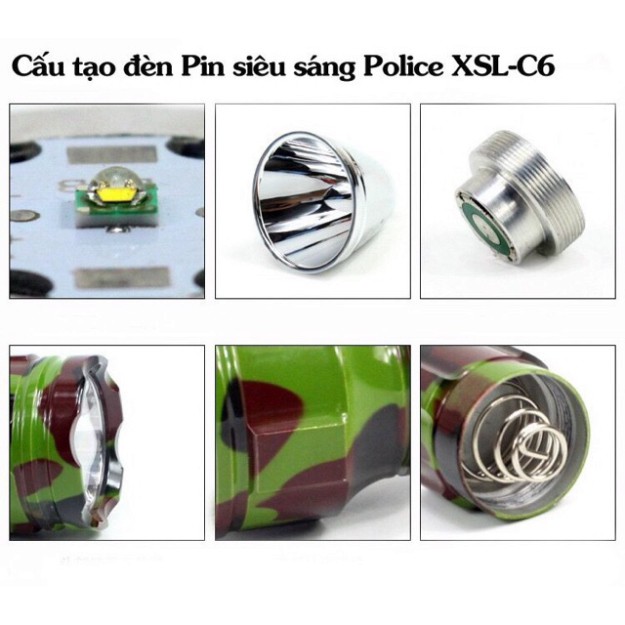 Đèn pin siêu sáng Police C6 loại pin sạc ♥️♥️