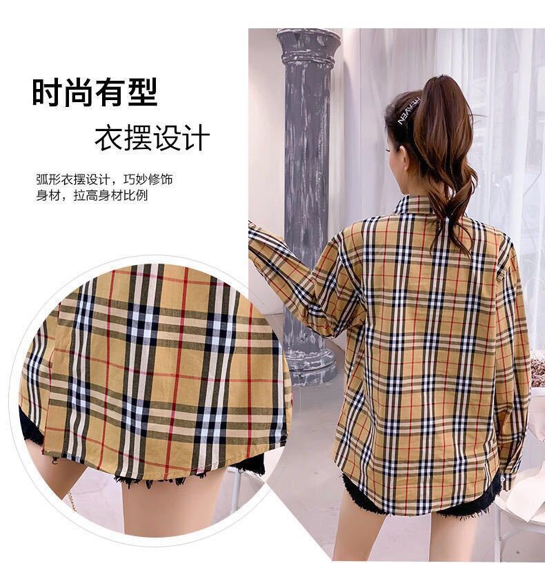 BURBERRY Áo Khoác Sơ Mi Tay Dài Kẻ Sọc Vuông Cổ Điển Thời Trang Cho Cặp Đôi