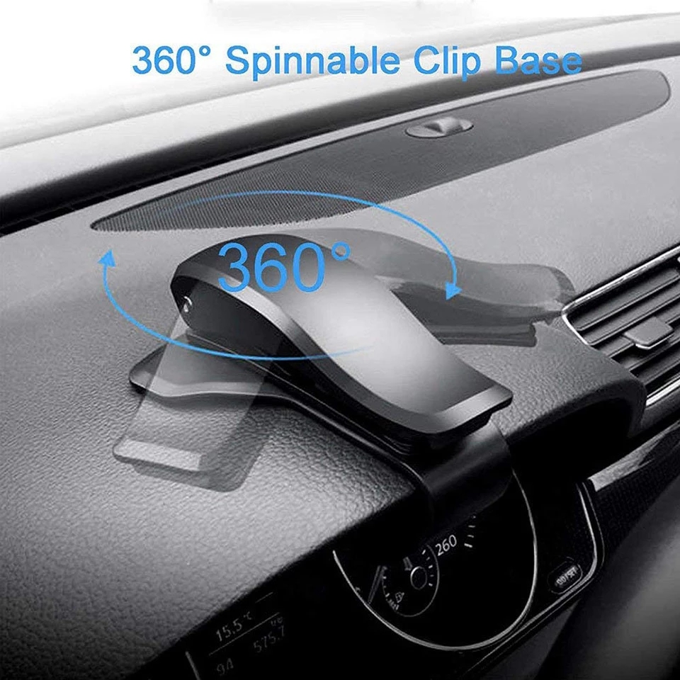 Car Phone Holder 360 Degree Universal Adjustable Navigation Dashboard Fixed By Clip