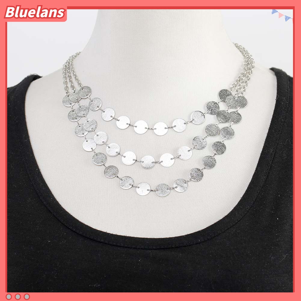 Vòng cổ Nhiều Lớp Mặt Đồng Xu Thời Trang Dành Cho Nữ 48h