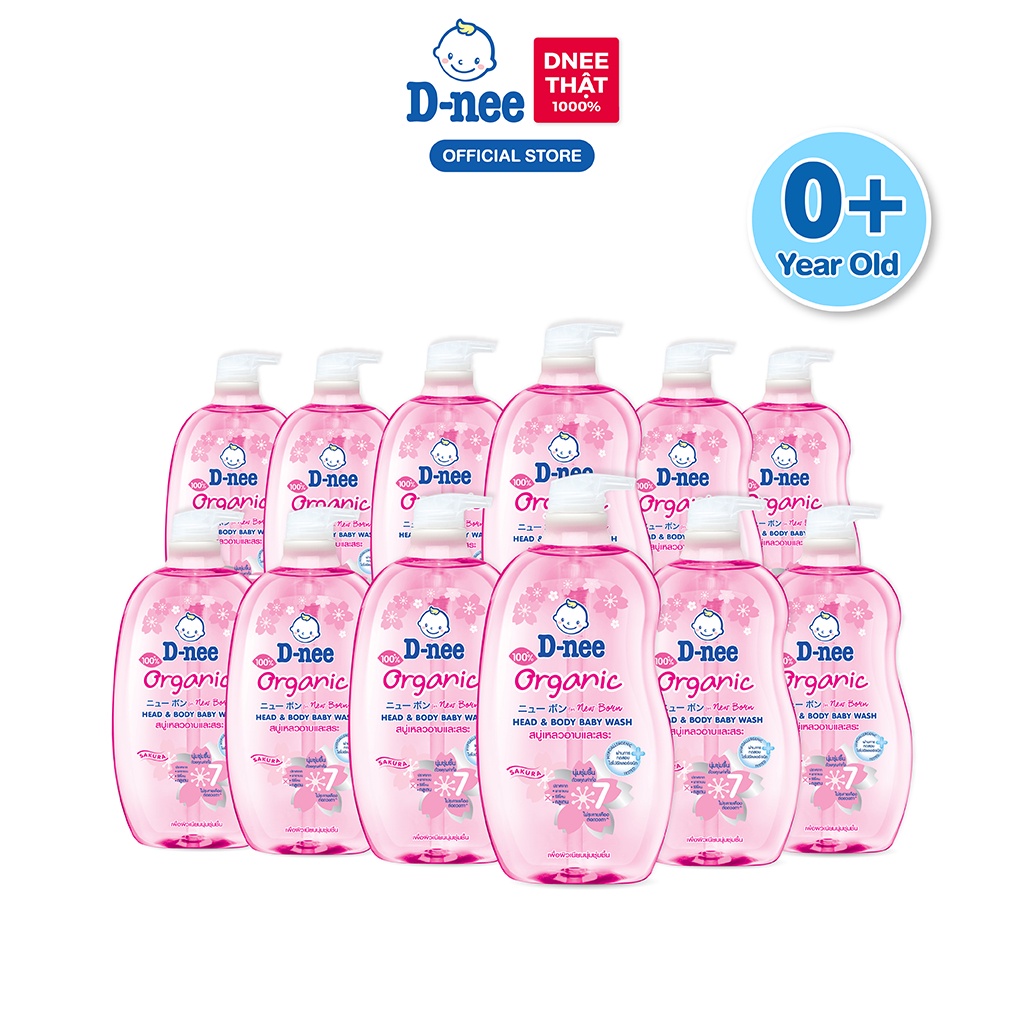 Combo 12 Tắm gội toàn thân em bé (<3 tuổi) D-nee 800 ML/chai - Sakura