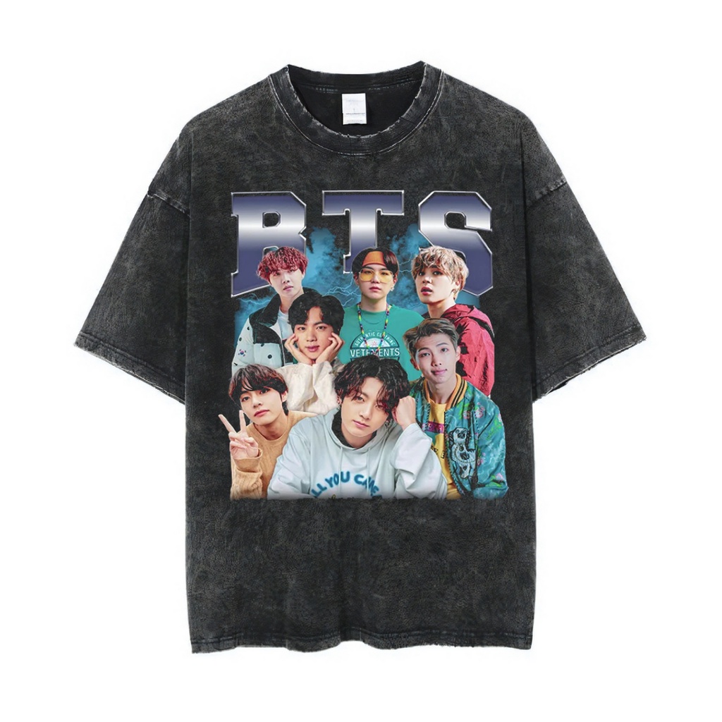Áo Thun Quá Khổ Tâm Lý BTS | Đá Rửa Đá | Áo Thun Kpop | Áo Thun Oversize | Phong Cách Cổ Điển | Áo
