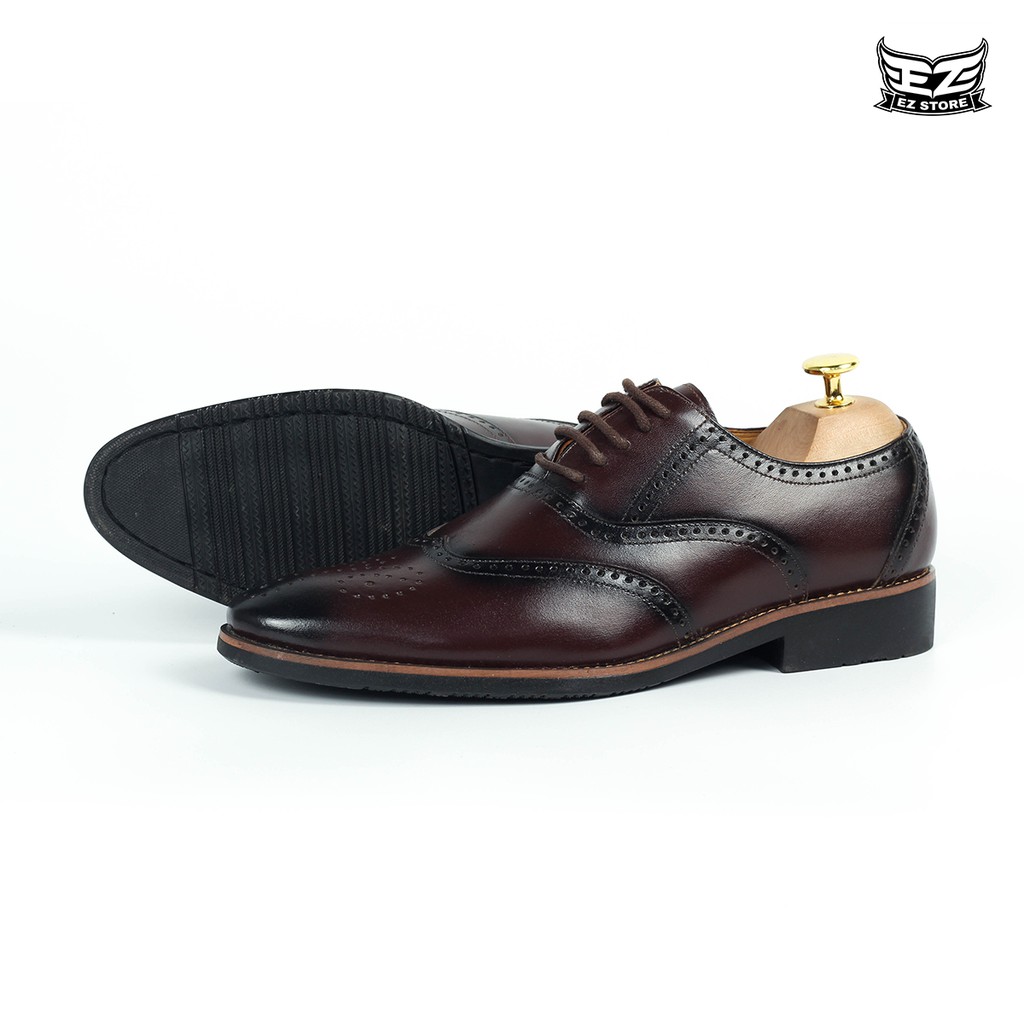 Giày Tây Oxford Wingtip Cao Cấp. Da Bò Nhập Khẩu Italy 100%. Bảo Hành Chính Hãng 12 tháng