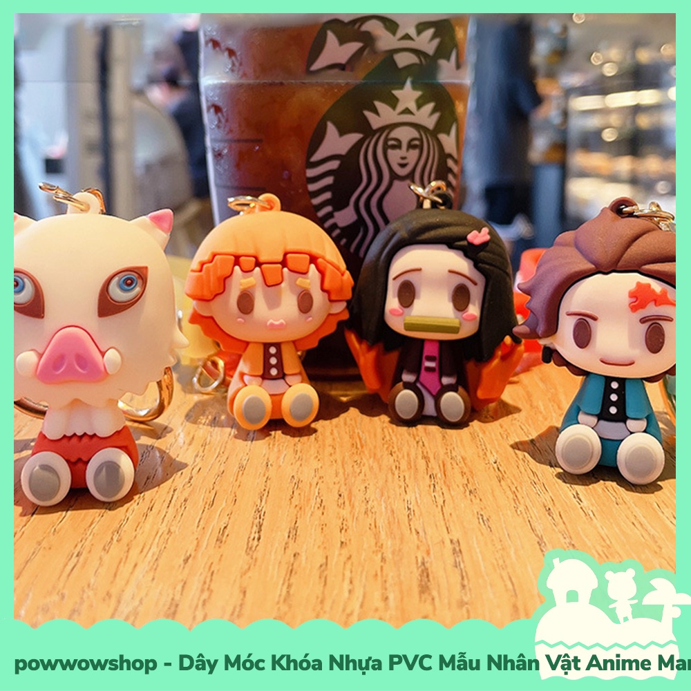 [Sẵn VN - Hỏa Tốc] Dây Móc Khóa Nhựa PVC + Gel Silica Mẫu Nhân Vật Hoạt Hình Anime Manga Kimetsu No Yaiba Baebie