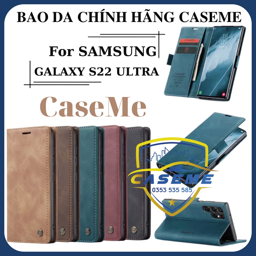 Bao da dạng ví dành cho Samsung Galaxy S22 Ultra hàng chính hãng Caseme