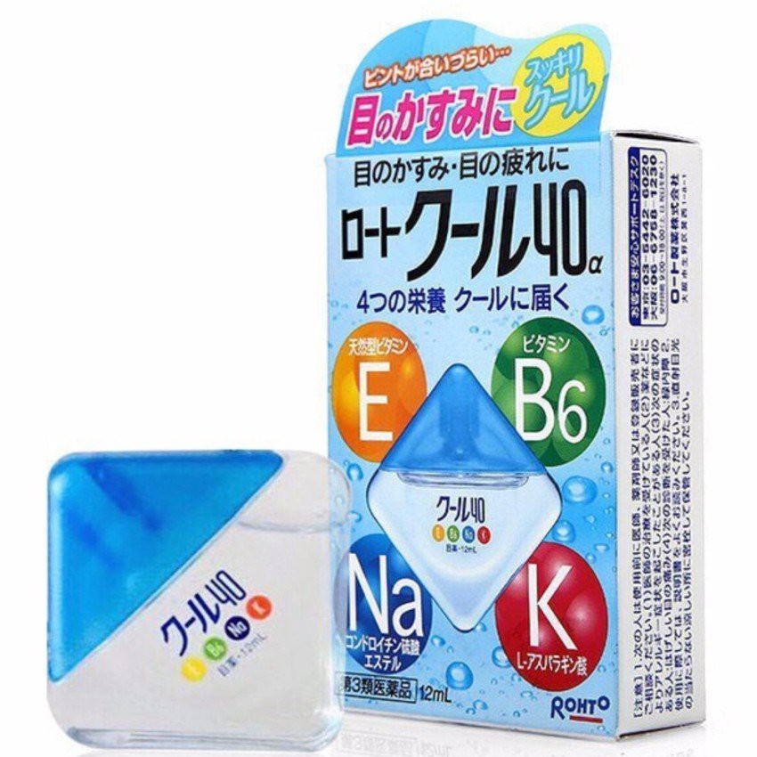 Nuoc nhỏ mắt Vitamin Rohto xanh vàng - Hàng nội địa Nhật