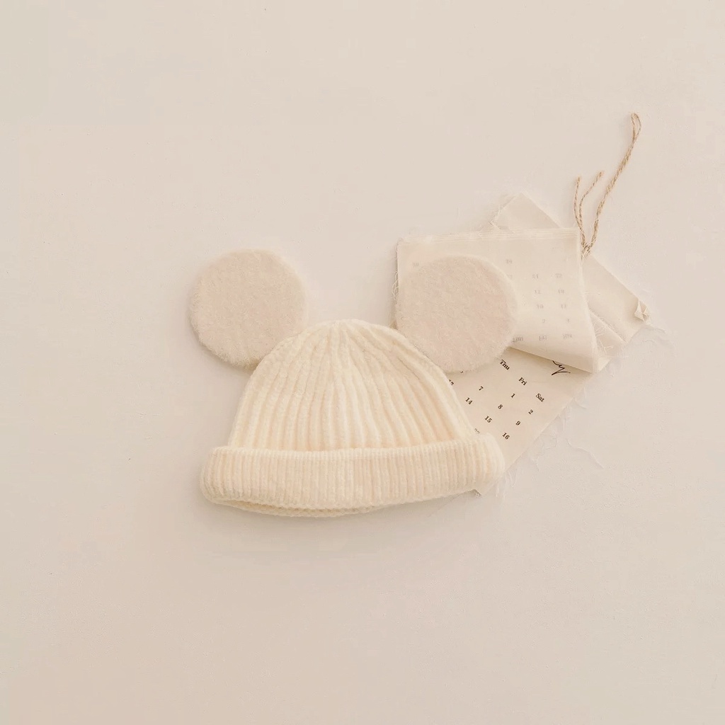 Mũ Len Hình Chuột Mickey Dễ Thương Cho Bé 1.5-3 Tuổi