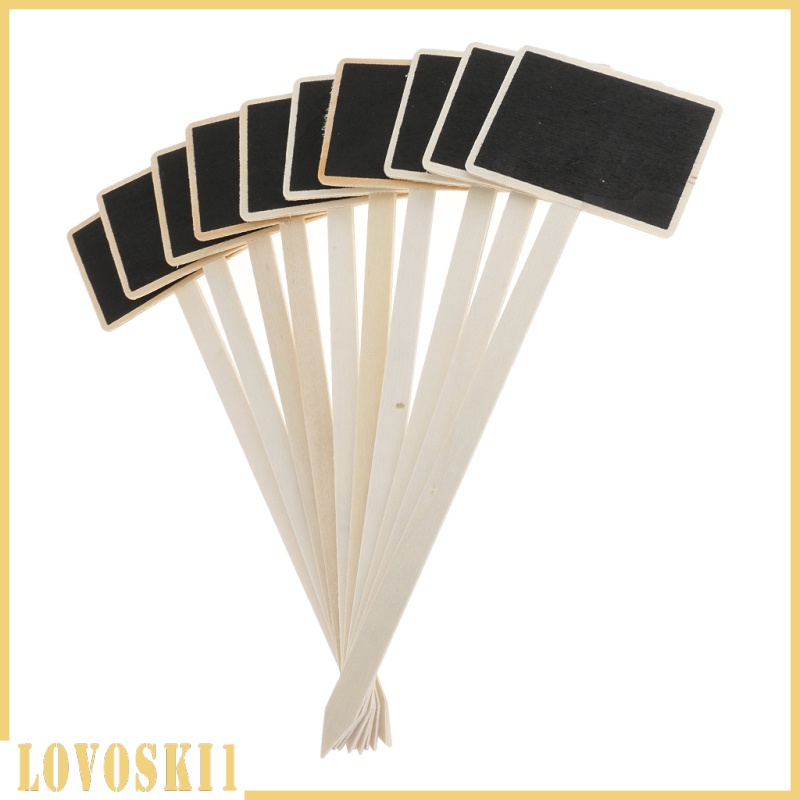 [LOVOSKI1]10pcs Mini Wooden Blaboard Price Tags Chalkboard Message Boards