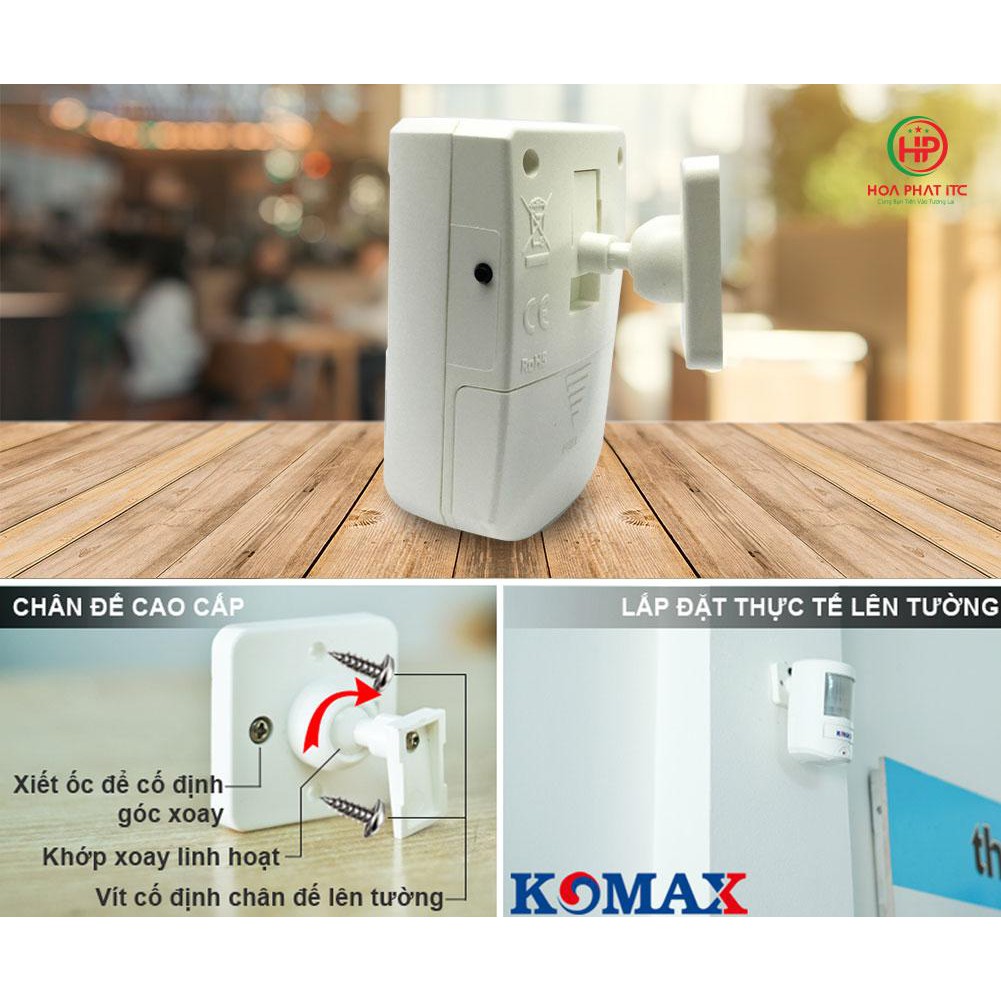 Báo trộm hồng ngoại dùng pin Komax KM-X20 cao cấp