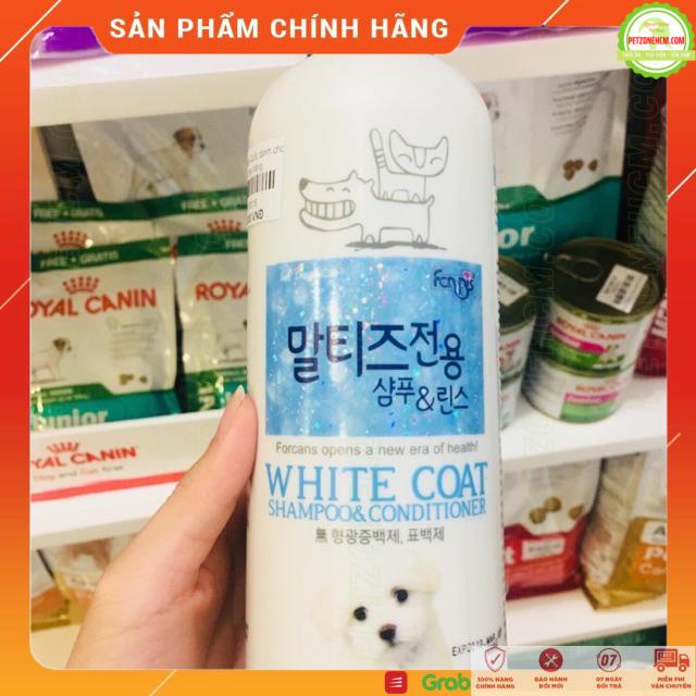 Sữa tắm cho chó lông trăng ForCans ⚜ FREESHIP ⚜ White Coat Forbis 550ml - Dầu gội và xả dành cho chó lông trắng