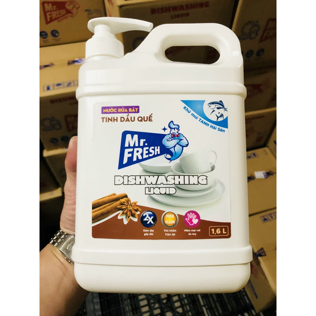 Nước rửa chén bát Mr.Fresh 1.6L HƯƠNG QUẾ,GỪNG