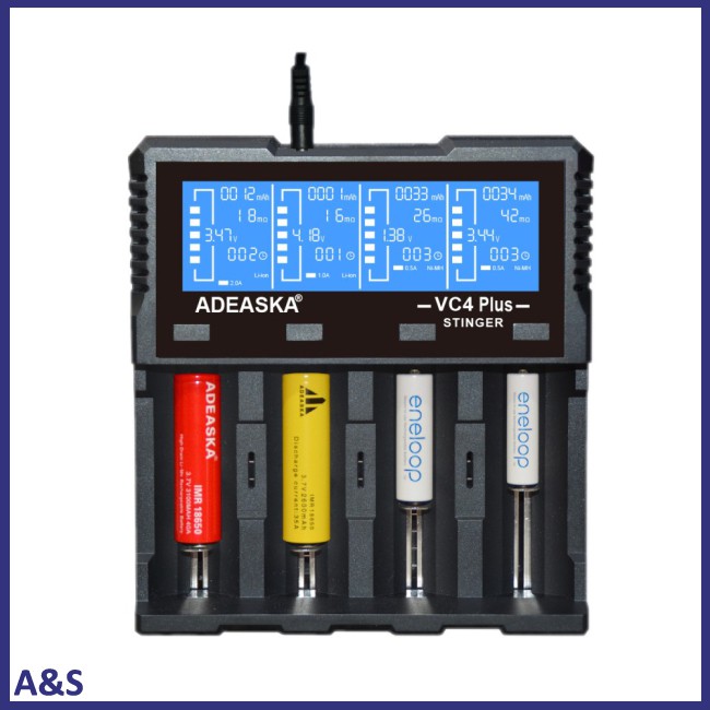 ADEASKA VC4 PLUS LCD Display USB Rapid Intelligent Charger for