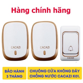 Chuông cửa không dây Cacazi cực tốt K01 (chuông bấm), tặng thêm pin, bảo hành 1 đổi 1 trong 3 tháng