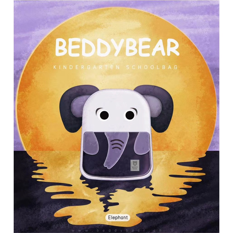 HOT Balo cho bé Mẫu giáo BEDDY BEAR Happy Paradise Voi tím  dành cho Bé Gái từ 02 tuổi Cao 36 x Ngang 31 x Rộng 13