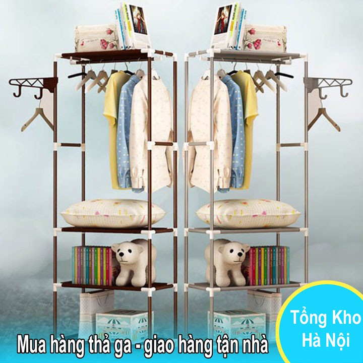 Kệ treo quần áo 4 tầng hình chữ H đa năng tiện dụng