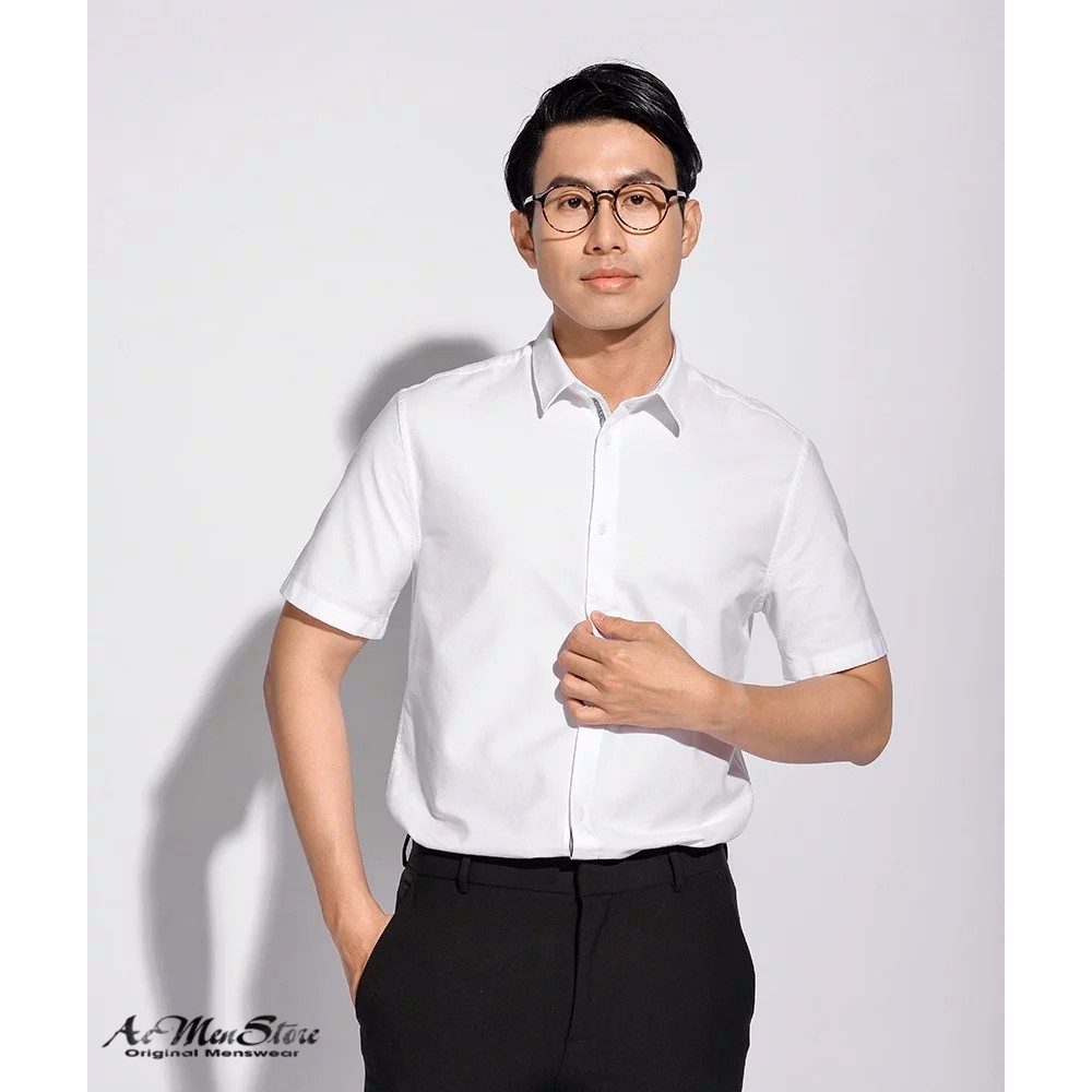 Áo sơ mi nam ROUTINE ngắn tay cổ bẻ Oxford form fitted 210S20SHS004