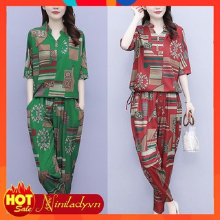 Set Bộ Đồ Nữ Trung Niên Chất Đũi Mềm Mát Sang Trọng cho phái đẹp