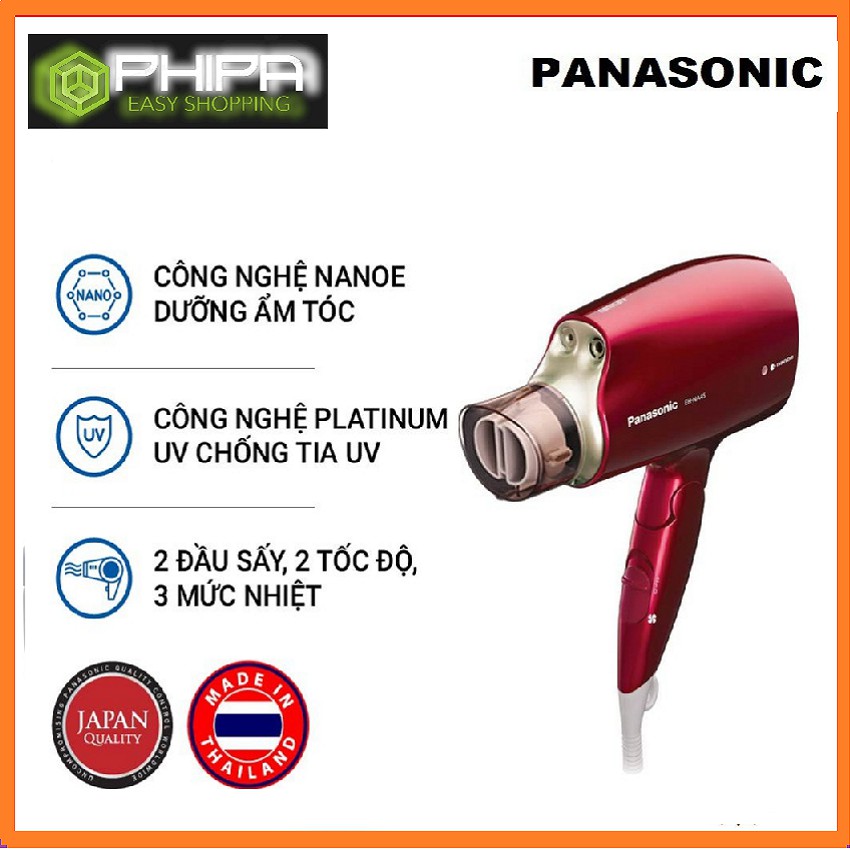 Máy sấy tóc công nghệ nanoe và Platinum ion Panasonic EH-NA45RP645, 1600W