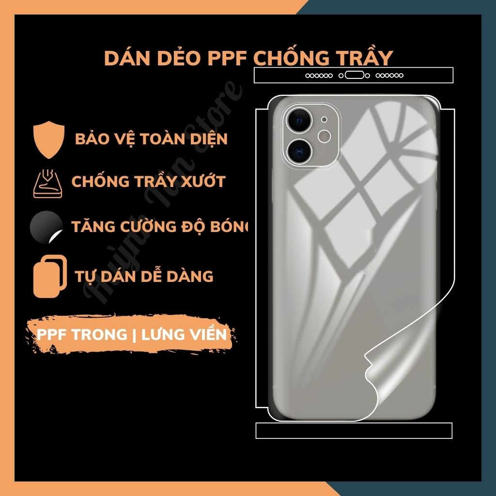 Dán dẻo PPF iphone 11 ip 11 pro 11 pro max trong suốt hoặc nhám chống bám vân tay bảo vệ máy mua 1 tặng 1 huỳnh tân stor
