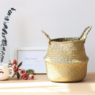 Giỏ cói tròn trang trí, đựng cây nhiều size
