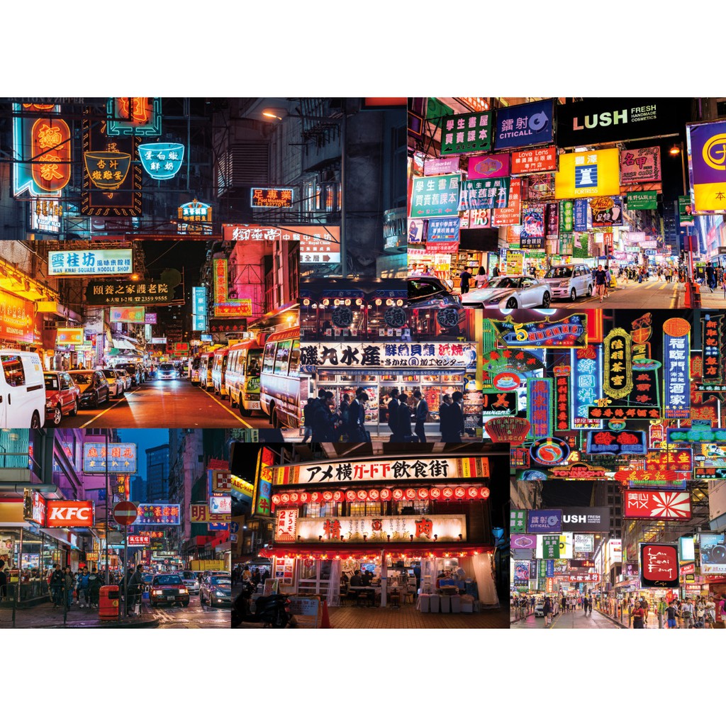 Tranh lụa 3d Hồng Kông Đường Phố Kích Thước 1,5m x 2m HKĐP01