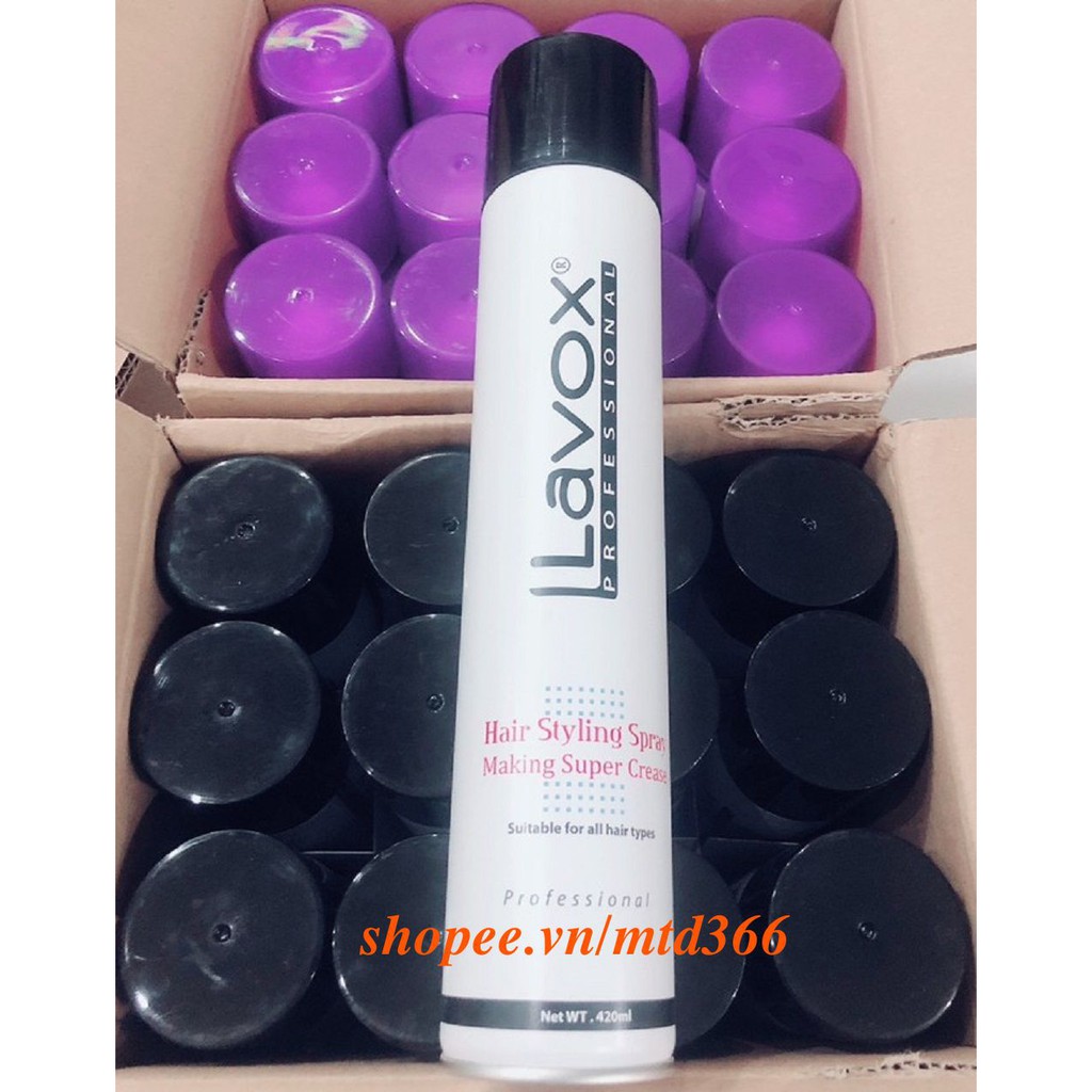Keo Xịt Tóc Giữ Nếp Cứng Và Mềm Lavox 420ml Chính Hãng.