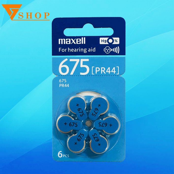 Pin máy trợ thính 1.45V MAXELL 675  nhập khẩu Đức vỉ 6 viên