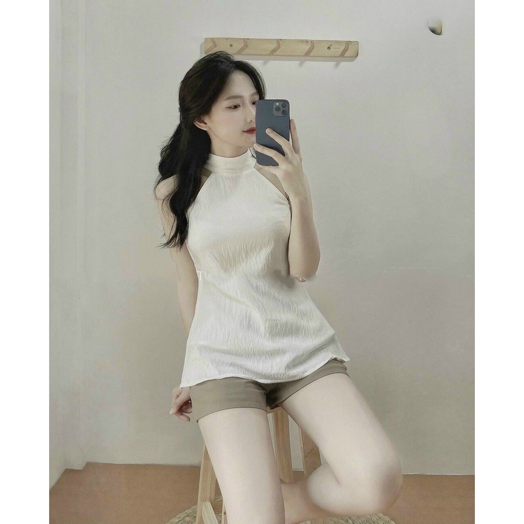 Set Bộ Áo Cổ Yếm Và Quần Ngắn Thời Trang Rose Fashion