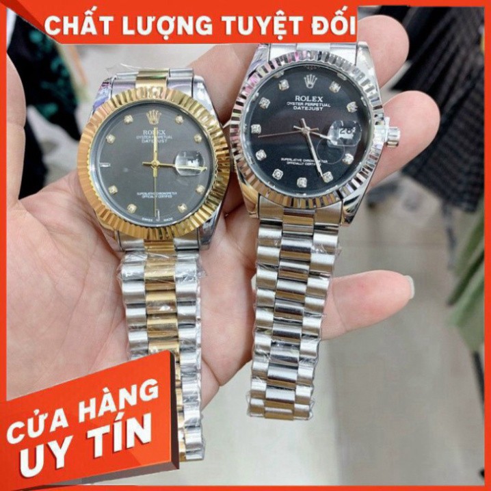 (Rolex.viền trơn) Đồng hồ Nam Rolex156 dây đặc nguyên khối, mạ không rỉ, dây full vàng - Donho.rolex