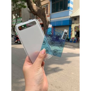 Combo ốp lưng silicon và cường lực BB Q20 màu đen