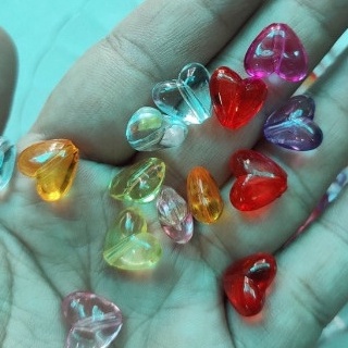 10/25/50gam hạt Nhựa Acrylic Trong Suốt Hình Trái Tim Làm Đồ Trang Sức