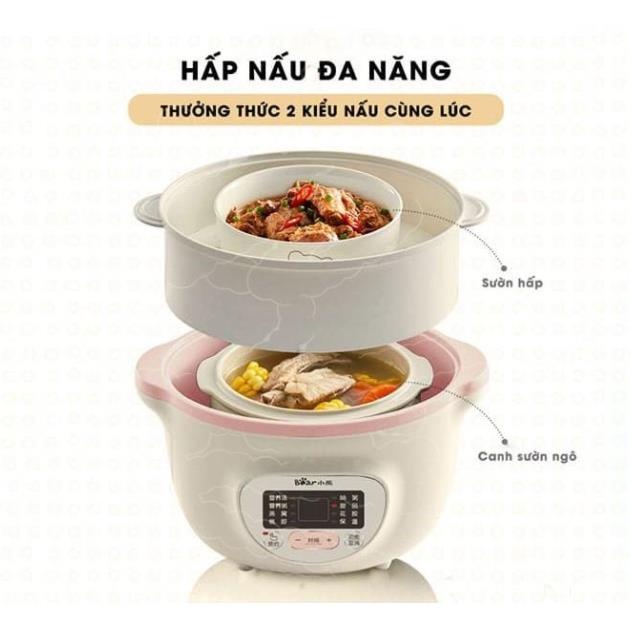 Nồi Nấu Cháo Chưng Yến Bear 1,6L NINH- HẦM- HẤP Đa Năng Giữ Trọn Chất Dinh Dưỡng Với Nguyên Lý Cách Thủy  Sube002