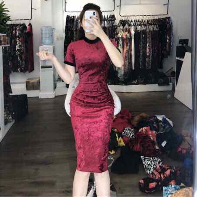 Đầm nhung nhám loại đẹp