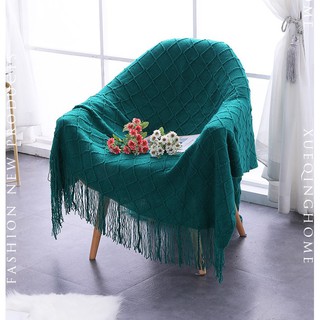 Passion Chăn Thun Đan Len Phủ Ghế Sofa Trang Trí Giường Dệt Hình Thoi
