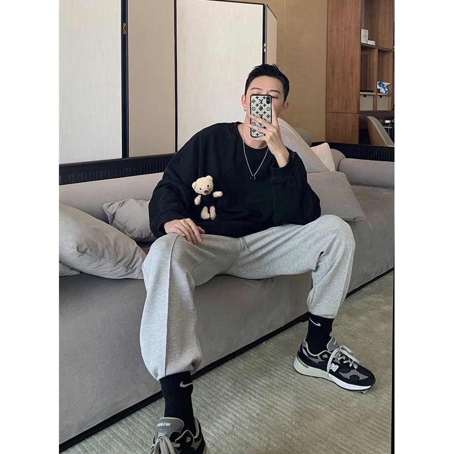 ÁO PHÔNG, ÁO TAY DÀI, ÁO THUN TRƠN CỔ TRÒN TÚI GẤU - LJIN STORE | BigBuy360 - bigbuy360.vn