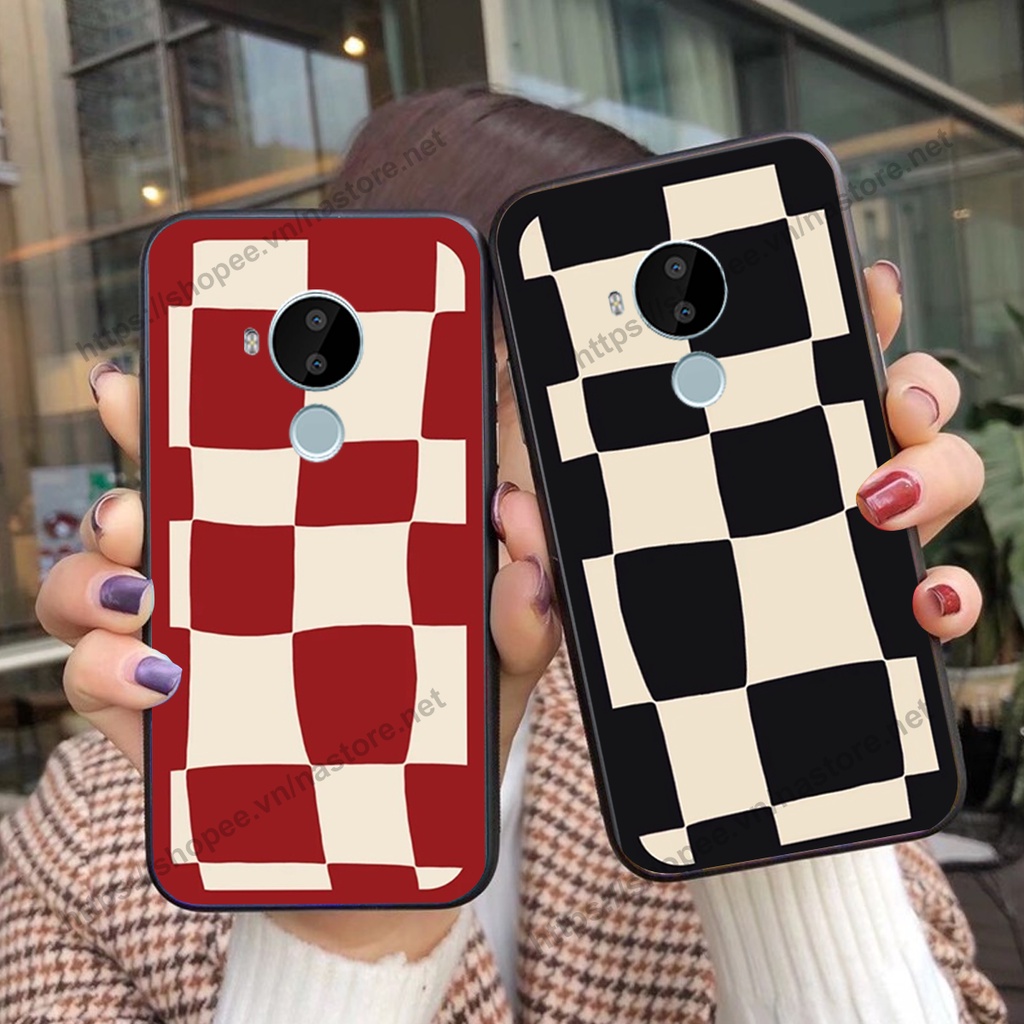 Ốp lưng Nokia 3.4 - Nokia C20 - Nokia C30 - Nokia G20 mặt cười, họa tiết caro đơn giản đẹp cute