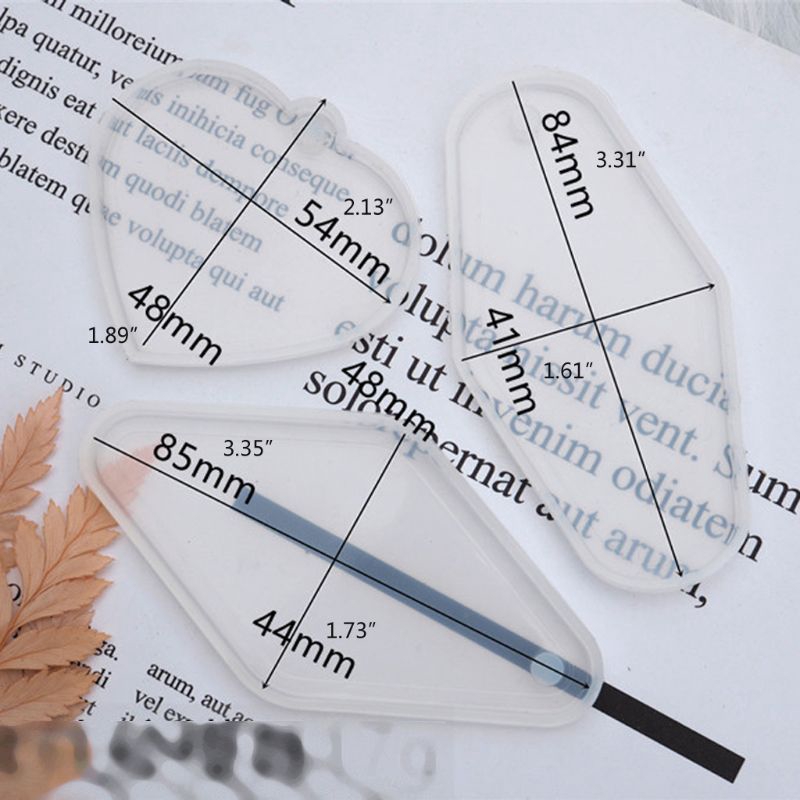 Set 3 Khuôn Silicon Làm Mặt Dây Chuyền Hình Trái Tim