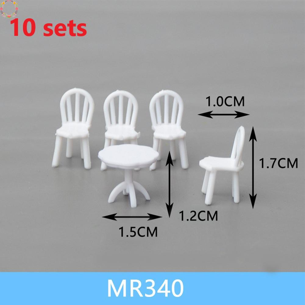 Bộ 10 bàn ghế nhựa trang trí mẫu bàn cát kiến ​​trúc tỷ lệ 1:75
