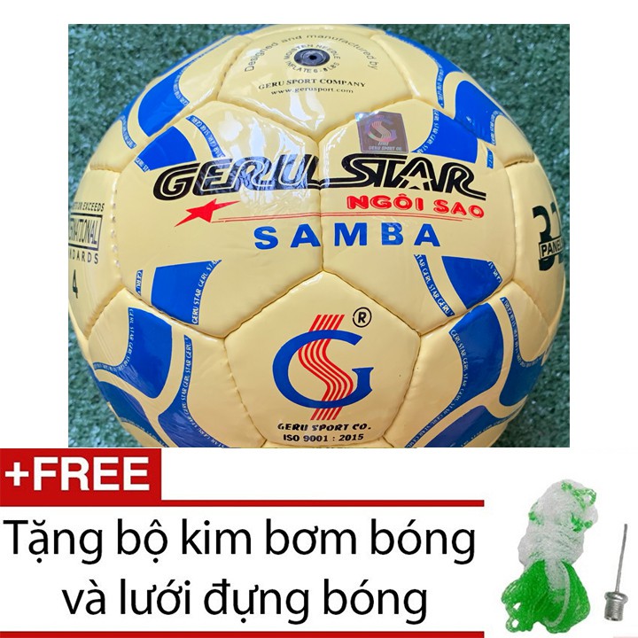 Quả bóng đá Geru Sport Samba Số 4-Tặng kim bơm và lưới đựng bóng