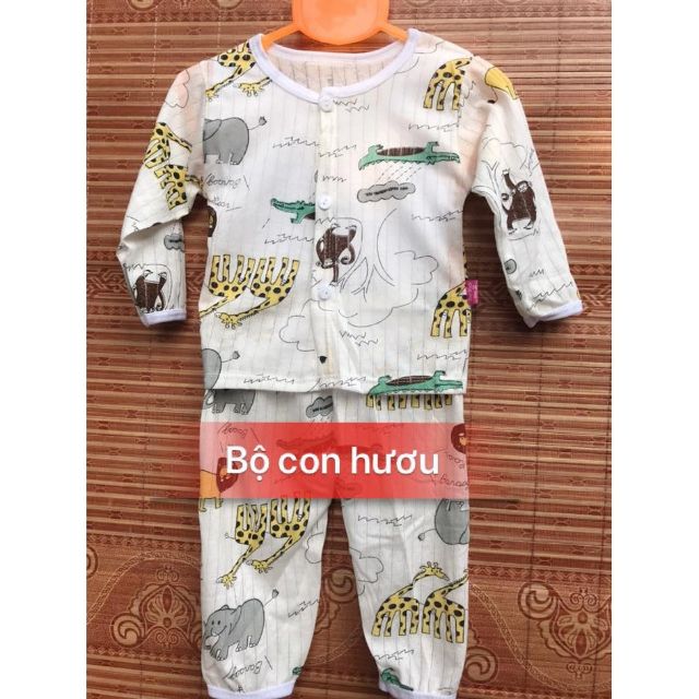 Combo5 Bộ cotton thu đông cài vai cho bé trai và bé gái