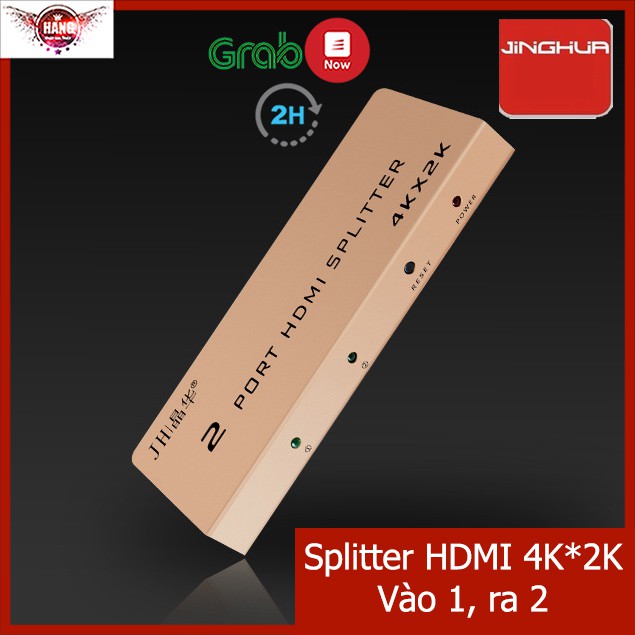 Bộ chia HDMI 1 ra 2, splitter 1x2 HDMI 4K*2K - Jinghua F110 - Hồ Phạm