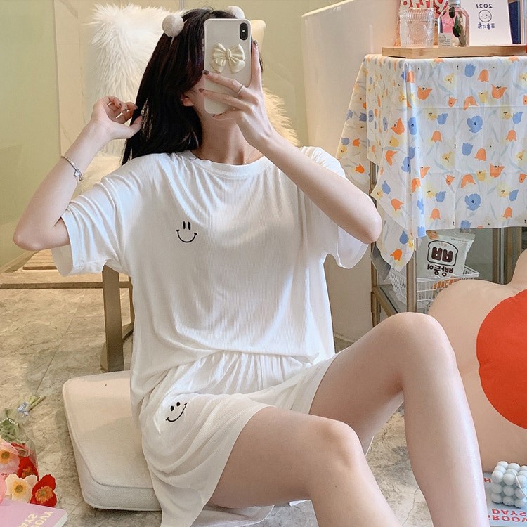 Đồ bộ nữ mặc nhà thời trang mới nhất - Chất liệu Cotton cao cấp - ( Đùi Mặt Cười - mã BC-06 )