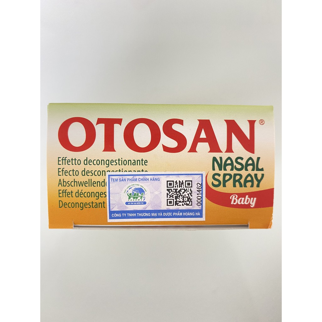 Otosan Nasal Spray Baby - Hỗ trợ viêm mũi do vi khuẩn hay virus, viêm xoang, khô niêm mạc mũi (Lọ 30ml)