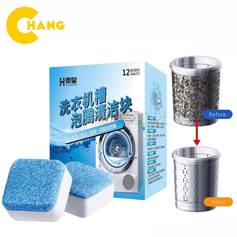 Hộp 12 Viên Tẩy Vệ Sinh Lồng Máy Giặt Diệt Khuẩn, Khử Mùi, Tẩy Chất Cặn Hiệu Quả