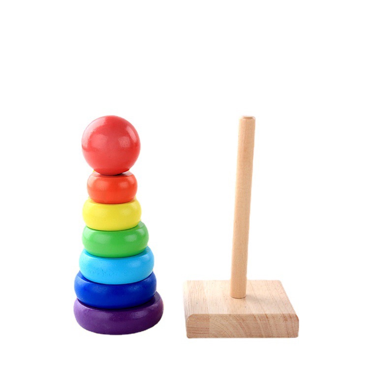 Tháp Mini Nhiều Màu Cho Bé Đồ Chơi Gỗ Màu Sắc Giải Trí - BỐ KHỦNG LONG